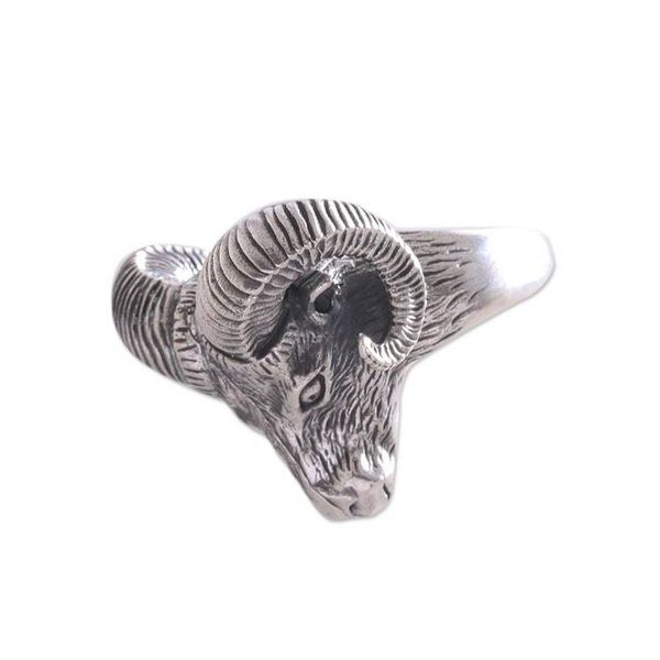 Alternate image for Sterling Silver Ram Head Cocktail Ring Crafted in Bali Ram Gaze