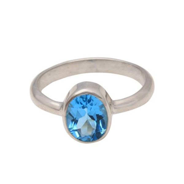 Alternate image for Blue Topaz and Sterling Silver Ring Crafted in Bali True Emotion
