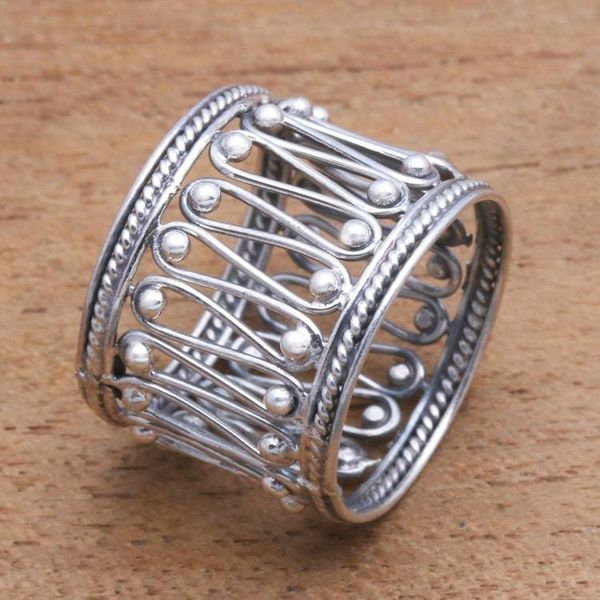 Alternate image for Openwork Pattern Sterling Silver Band Ring from Bali Openwork Path