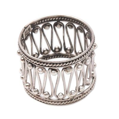 Alternate image for Openwork Pattern Sterling Silver Band Ring from Bali Openwork Path