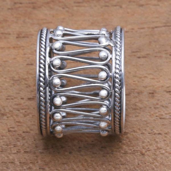Alternate image for Openwork Pattern Sterling Silver Band Ring from Bali Openwork Path