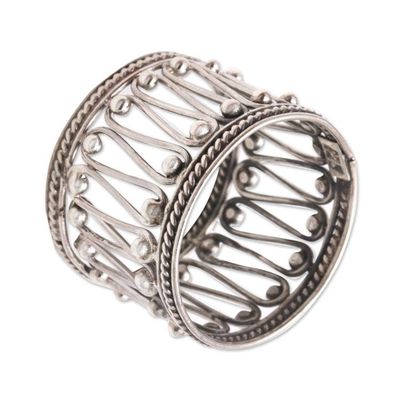 Alternate image for Openwork Pattern Sterling Silver Band Ring from Bali Openwork Path