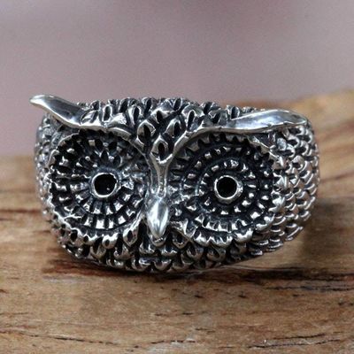 Primary image for Silver Owl Ring Watchful Owl