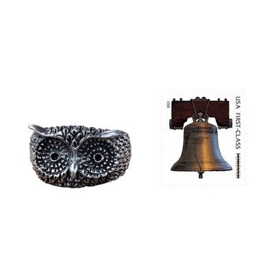 Alternate image for Silver Owl Ring Watchful Owl