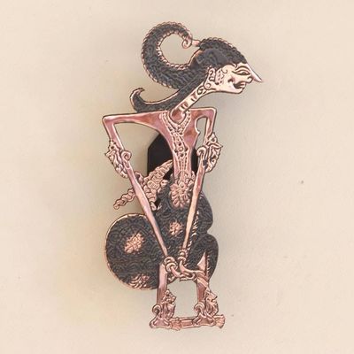 Primary image for Arjuna Shadow Puppet Copper Wall Sconce from Java Arjuna