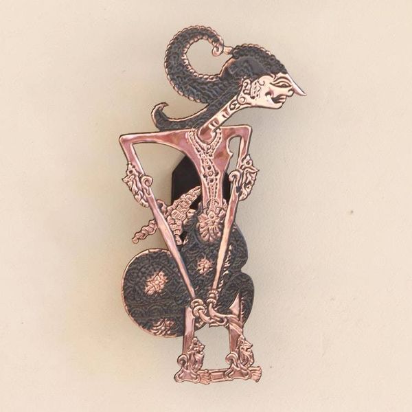 Alternate image for Arjuna Shadow Puppet Copper Wall Sconce from Java Arjuna