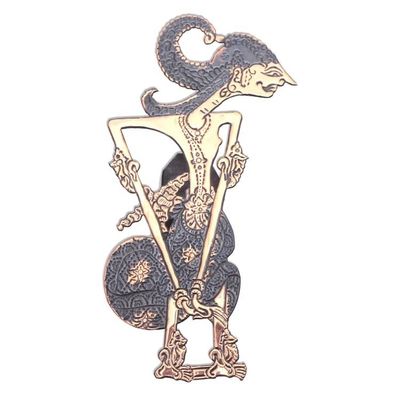 Alternate image for Arjuna Shadow Puppet Copper Wall Sconce from Java Arjuna