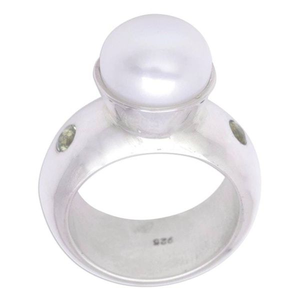 Alternate image for Sterling Silver and Cultured Pearl Cocktail Ring Moonlight