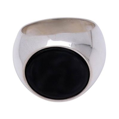 Alternate image for Mens Sterling Silver and Onyx Ring Mystique