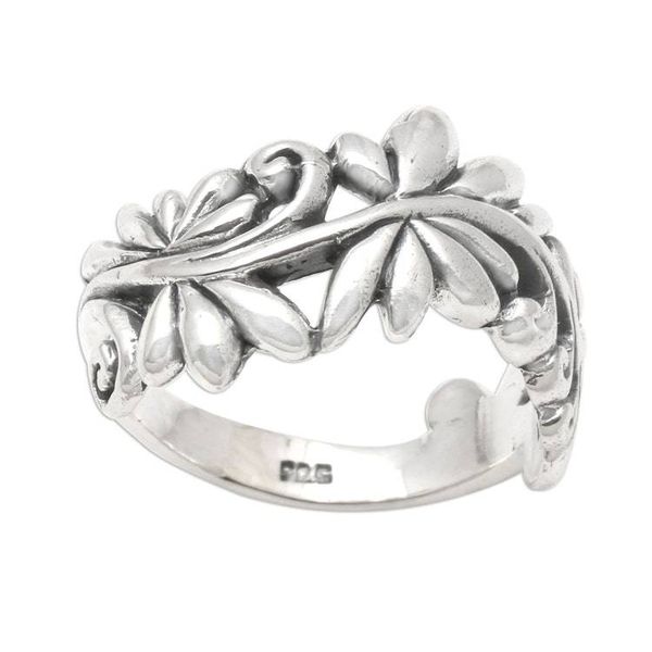 Alternate image for Leafy Vine Sterling Silver Band Ring from Bali Flourishing Flora