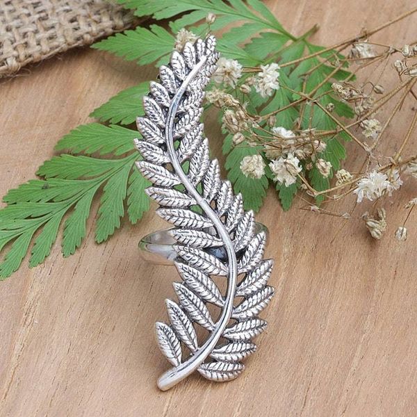 Alternate image for Sterling Silver Cocktail Ring with Palm Leaves Victory Leaves