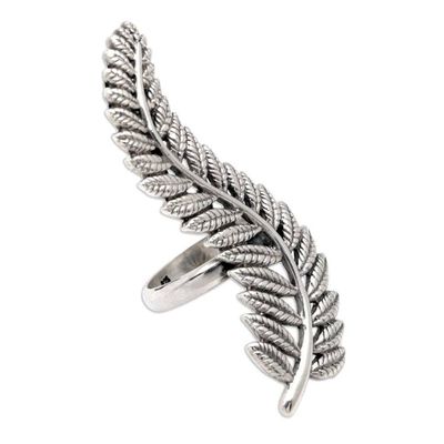 Alternate image for Sterling Silver Cocktail Ring with Palm Leaves Victory Leaves