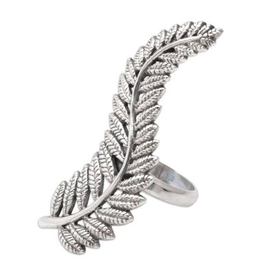 Alternate image for Sterling Silver Cocktail Ring with Palm Leaves Victory Leaves