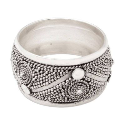 Alternate image for Modern Sterling Silver Band Ring with Speckled Pattern Speckled Future