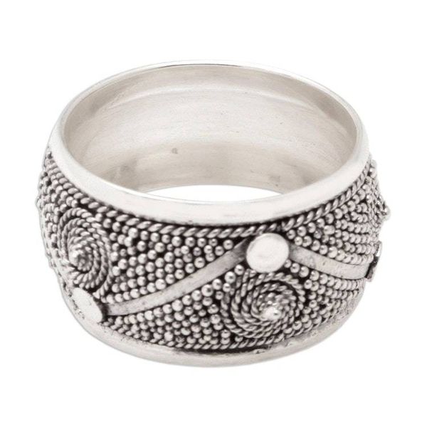 Alternate image for Modern Sterling Silver Band Ring with Speckled Pattern Speckled Future