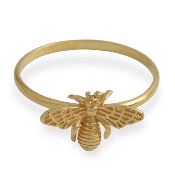 Alternate image for Polished 18k Gold-Plated Queen Bee-Themed Cocktail Ring Queen Beeuty