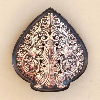 Primary image for Floral Copper Wall Sconce Crafted in Java Floral Spade