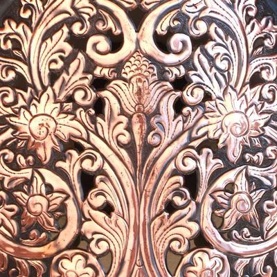 Alternate image for Floral Copper Wall Sconce Crafted in Java Floral Spade