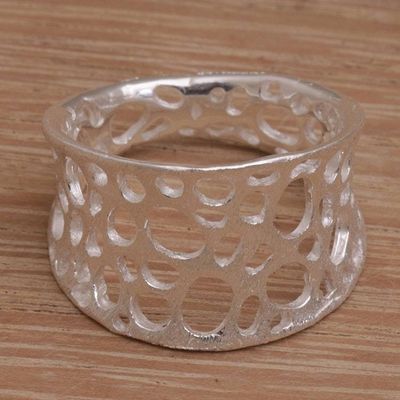 Alternate image for Handmade 925 Sterling Silver Abstract Satin Finish Ring Find Me