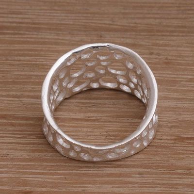 Alternate image for Handmade 925 Sterling Silver Abstract Satin Finish Ring Find Me