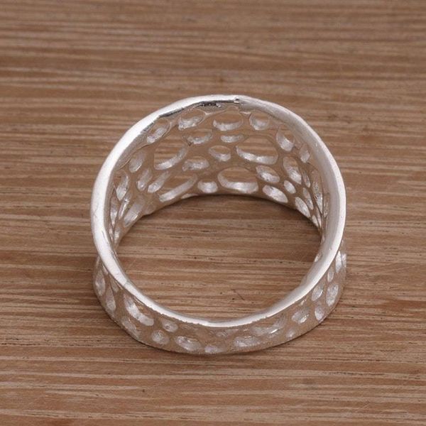 Alternate image for Handmade 925 Sterling Silver Abstract Satin Finish Ring Find Me