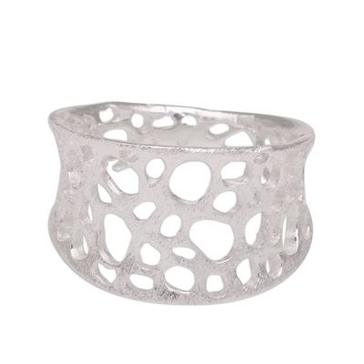 Alternate image for Handmade 925 Sterling Silver Abstract Satin Finish Ring Find Me