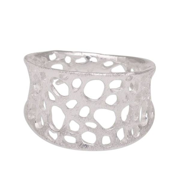 Alternate image for Handmade 925 Sterling Silver Abstract Satin Finish Ring Find Me