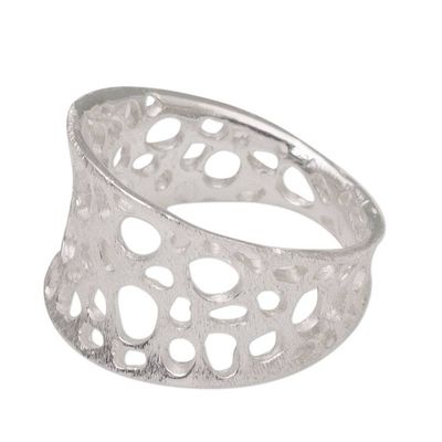 Alternate image for Handmade 925 Sterling Silver Abstract Satin Finish Ring Find Me