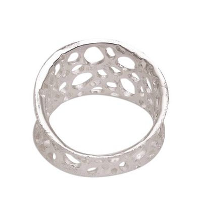 Alternate image for Handmade 925 Sterling Silver Abstract Satin Finish Ring Find Me