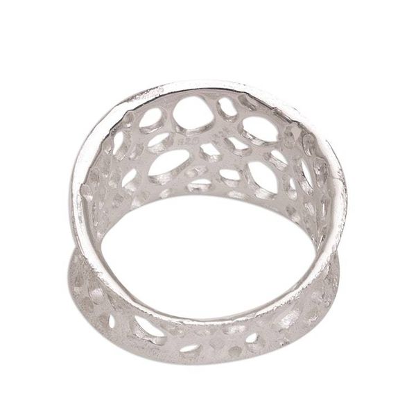 Alternate image for Handmade 925 Sterling Silver Abstract Satin Finish Ring Find Me