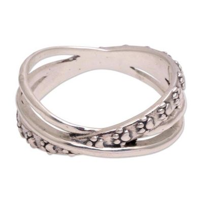 Alternate image for Paw Print Sterling Silver Band Ring from Bali Paw Dimension