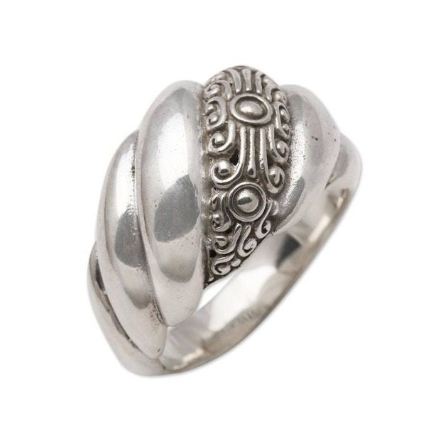 Alternate image for Modern Sterling Silver Band Ring from Bali Boundless Inspiration