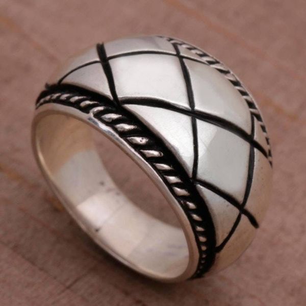 Alternate image for Artisan Crafted Sterling Silver Womens Band Ring from Bali Queen Weave