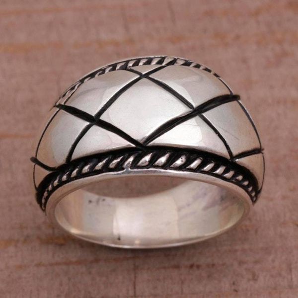 Alternate image for Artisan Crafted Sterling Silver Womens Band Ring from Bali Queen Weave