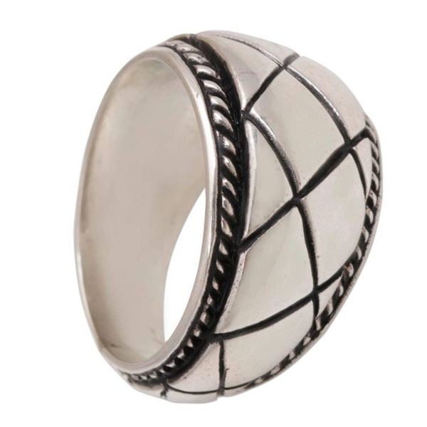 Alternate image for Artisan Crafted Sterling Silver Womens Band Ring from Bali Queen Weave