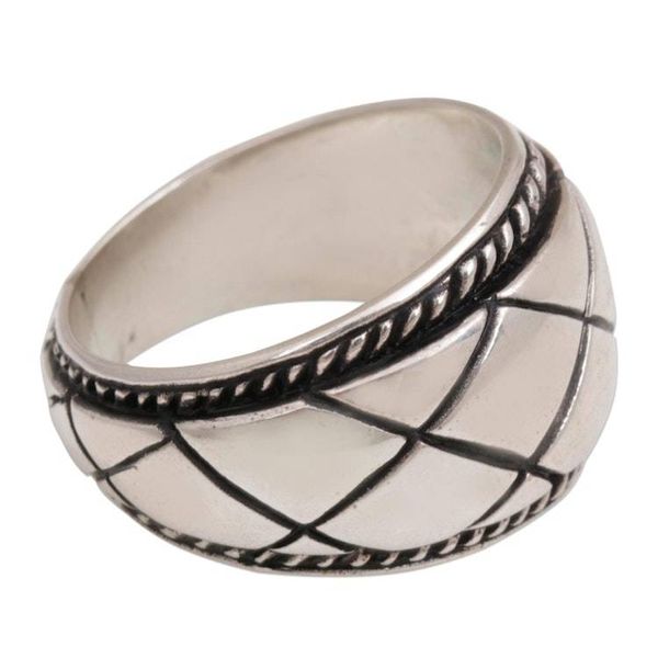 Alternate image for Artisan Crafted Sterling Silver Womens Band Ring from Bali Queen Weave