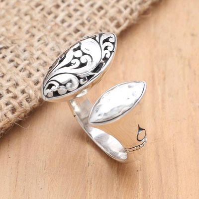 Alternate image for Hand Made Sterling Silver Wrap Ring Lucky Seeds