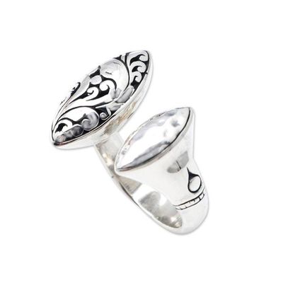 Alternate image for Hand Made Sterling Silver Wrap Ring Lucky Seeds