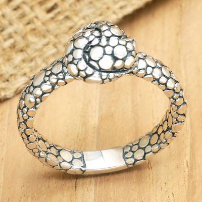 Primary image for Bubble-Patterned Sterling Silver Cocktail Ring from Bali Swirling Bubbles