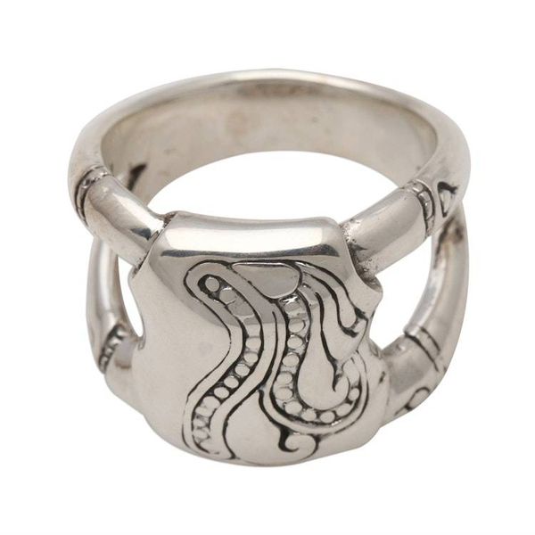 Alternate image for Unisex Sterling Silver Ring with Bamboo Motif Bamboo Glade