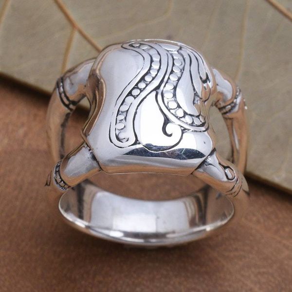 Alternate image for Unisex Sterling Silver Ring with Bamboo Motif Bamboo Glade