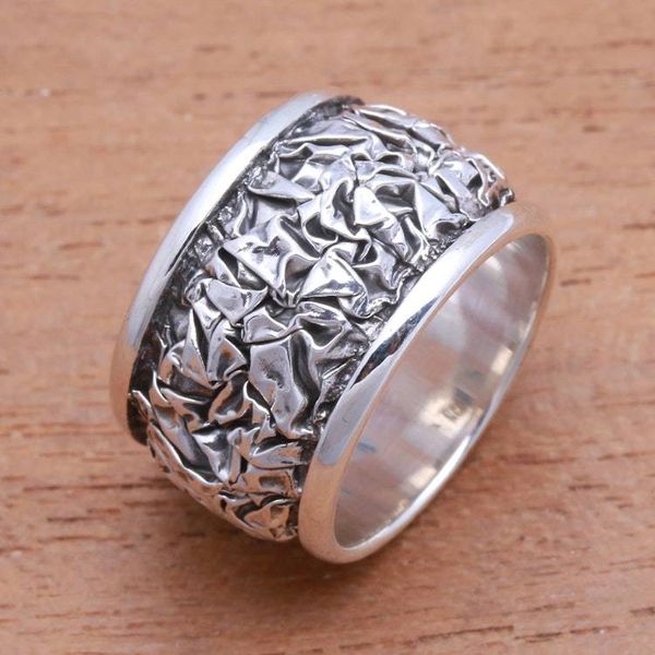 Alternate image for Contoured Sterling Silver Band Ring from Bali Stylish Contours