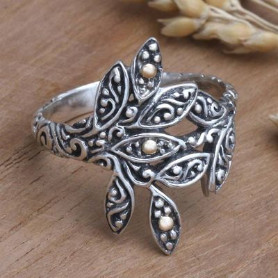 Primary image for Gold-Accented Sterling Silver Wrap Ring from Bali Spring Sprig