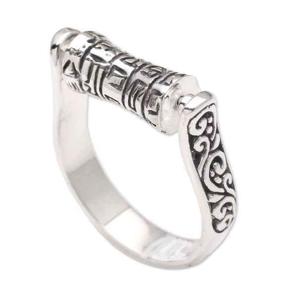 Alternate image for Handcrafted Sterling Silver Ring Mantra