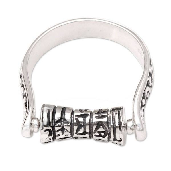 Alternate image for Handcrafted Sterling Silver Ring Mantra