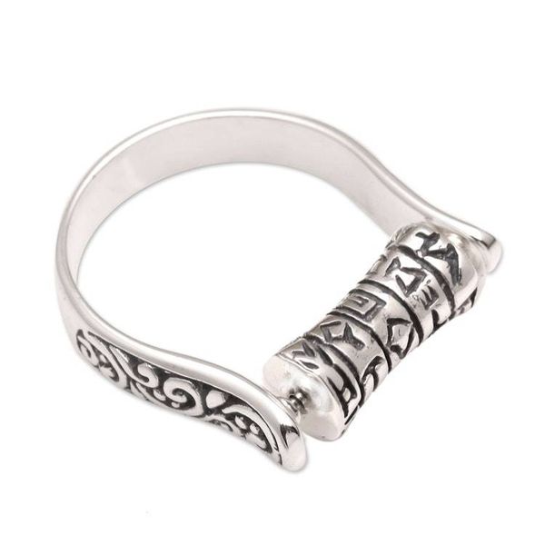 Alternate image for Handcrafted Sterling Silver Ring Mantra