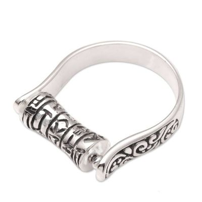 Alternate image for Handcrafted Sterling Silver Ring Mantra