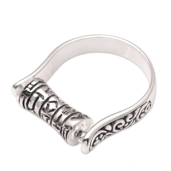 Alternate image for Handcrafted Sterling Silver Ring Mantra