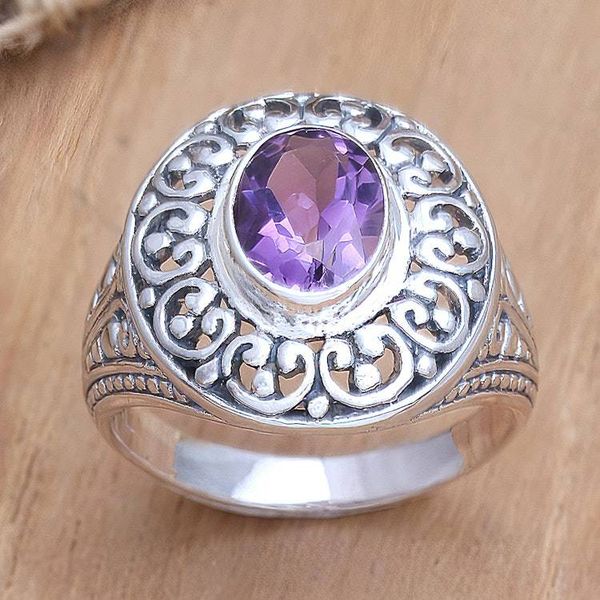 Alternate image for Amethyst Cocktail Ring from Bali Bali Idyll