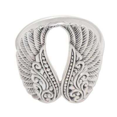 Alternate image for Sterling Silver Pair of Wings Cocktail Ring Fanciful Flight